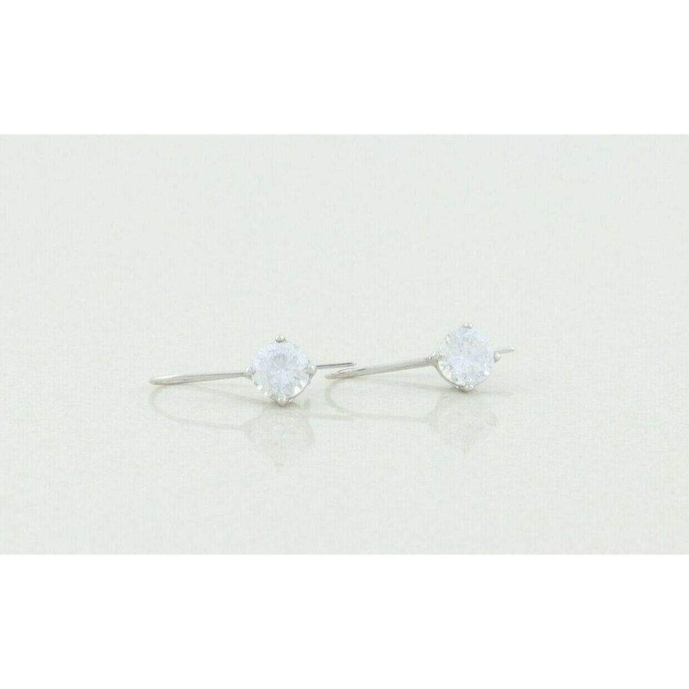 Sterling Silver Bright and Sparkly CZ Earrings Dangle Drop Earrings